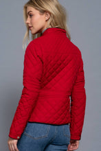 Load image into Gallery viewer, Suede Piping Detail Rib Quilted Padding Jacket : TAUPE
