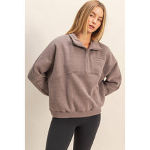 Load image into Gallery viewer, Comfy Half Zip Fleece Sweatshirt: TOMATO
