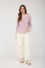 Load image into Gallery viewer, WASHED POCKET DETAIL LONG SLEEVE RIB KNIT TOP : LIGHT OLIVE
