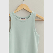 Load image into Gallery viewer, Ribbed Mint Round Neck Tank
