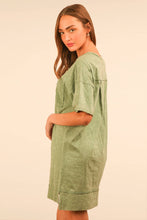 Load image into Gallery viewer, Mineral Washed Knit Oversized Shift Mini Dress: BLACK
