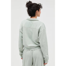 Load image into Gallery viewer, Half-Zip Burnout French Terry Pullover: BLUE
