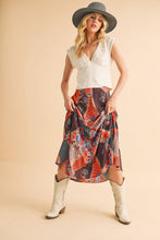 Load image into Gallery viewer, Bradyn Print Skirt: Tan/Orange / Contemporary
