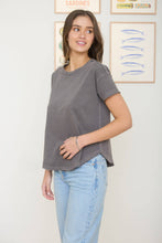 Load image into Gallery viewer, ROUND NECK SHORT SLEEVE EXPOSED SEAM KNIT TOP: TERRACOTTA
