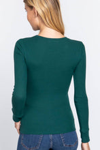 Load image into Gallery viewer, Long Sleeve Crew Neck Thermal Knit Top  : HGY-h grey
