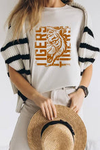 Load image into Gallery viewer, Distressed Tiger Unisex Round Neck Tee: H Grey/Brwn
