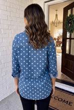 Load image into Gallery viewer, Polka Dot Collar Casual Shift Denim Jacket
