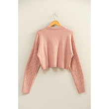 Load image into Gallery viewer, Cropped Cable Knit Sweater: ALPACA
