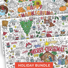 Load image into Gallery viewer, Giant Coloring Holiday Bundle: Thanksgiving &amp; Christmas: Pick Your Design
