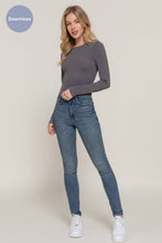 Load image into Gallery viewer, Long Sleeve Crew Neck Rib Seamless Top: BRG-wine / M/L
