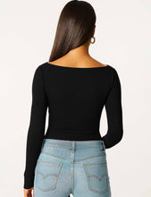 Load image into Gallery viewer, Square Neck Cropped Basic Tee: Dark Grey
