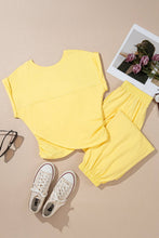 Load image into Gallery viewer, PRETTY BASH Solid Cropped Tank Top &amp; Pants Set: Yellow Cream / L
