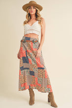 Load image into Gallery viewer, Bradyn Print Skirt: Tan/Orange / Contemporary
