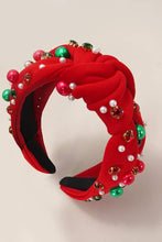 Load image into Gallery viewer, CHRISTMAS JINGLE BELL SEED BEAD HAIR BAND HEADBAND | Green
