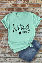 Load image into Gallery viewer, Witches be crazy, Halloween, Unisex Round Neck T-Shirt: Black/Orange / M
