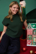 Load image into Gallery viewer, MOCK NECK POCKET DETAIL SHORT SLEEVE KNIT SWEATER: LIGHT TAUPE
