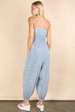 Load image into Gallery viewer, Mineral Washed Cotton Gauze Casual Jumpsuit: SAGE
