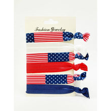 Load image into Gallery viewer, American Flag Hair Tie Bracelet Set: MIX COLOR / ONE
