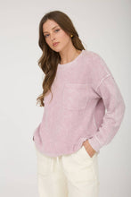 Load image into Gallery viewer, WASHED POCKET DETAIL LONG SLEEVE RIB KNIT TOP : LIGHT OLIVE

