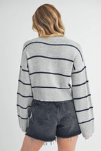 Load image into Gallery viewer, Emmanuelle Sweater: Heather Gray/Navy / Contemporary
