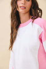 Load image into Gallery viewer, Colorblock Terry Pullover Sweatshirt: White Heather Gray / Contemporary

