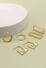 Load image into Gallery viewer, GEO MINI TRIO HOOP EARRING SET | GOLD
