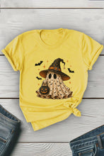 Load image into Gallery viewer, Halloween Trick or Treat Ghost Unisex Round Neck Tee: Heather Grey / M / Graphic T-Shirt
