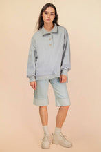 Load image into Gallery viewer, NT12225-Mock Neck Mineral Washed Knit Causal Top: H GREY / S-M-L/2-2-2
