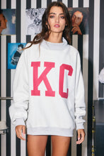 Load image into Gallery viewer, KANSAS &#39;KANSAS CITY &amp; KC&#39; Reversible Mock-neck Sweatshirt: HEATHER GRAY
