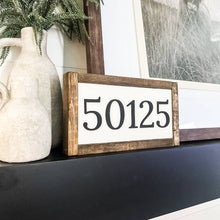 Load image into Gallery viewer, Zip Code/Area Code or House Number Custom 3D Laser Wood Sign: Dark Walnut
