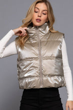 Load image into Gallery viewer, High Neck Zip Up Vest: TPE-taupe
