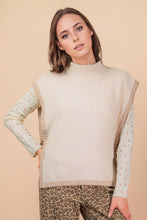 Load image into Gallery viewer, Side Tie Detail Knit Sweater Vest Top: OATMEAL
