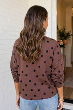 Load image into Gallery viewer, Polka Dot Button Front Cardigan: Brown

