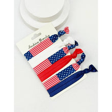 Load image into Gallery viewer, American Flag Hair Tie Bracelet Set: MIX COLOR / ONE
