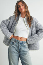 Load image into Gallery viewer, FLOAR QUILTED JACKET WITH LIGHTWEIGHT BOHO PRINT: LAVENDER / IVORY

