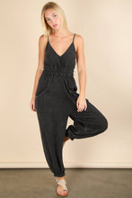 Load image into Gallery viewer, Mineral Washed Cotton Gauze Casual Jumpsuit: SAGE
