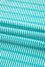 Load image into Gallery viewer, PRETTY BASH Stripe Corded Knit Tee &amp; Short Set: Sky Blue Stripe / XL
