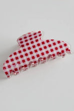 Load image into Gallery viewer, JUMBO STRIPE PLAID OVAL HAIR CLAW CLIPS | STRIPE PINK
