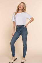 Load image into Gallery viewer, Short Sleeve Crew Neck Oversize Crop Cotton Knit Tee: RED-red / S
