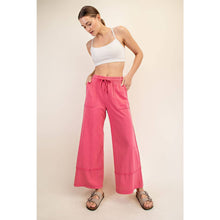 Load image into Gallery viewer, MINERAL WASHED WIDE LEG PANT: Mocha
