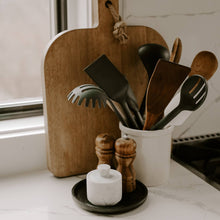 Load image into Gallery viewer, Black Round Wood Tray - Home Decor &amp; Gifts

