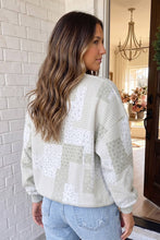 Load image into Gallery viewer, LAS Patchwork Floral Print Mock Neck Sweatshirt (S-XL): Khaki / S
