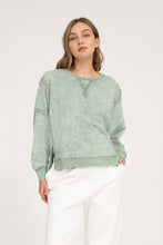 Load image into Gallery viewer, WASHED EXTENDED SHOULDER KNIT TOP: OATMEAL
