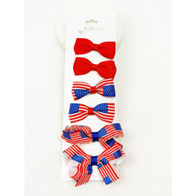 Load image into Gallery viewer, American Flag Bow Hair Clip Set: MIX COLOR
