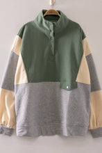 Load image into Gallery viewer, NT12353-Colorblock Half Snap Sweatshirt: GRAY / S-M-L/2-2-2
