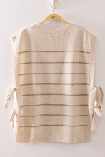 Load image into Gallery viewer, 12W3723N-Striped Side Tie Knit Vest: OATMEAL / S-M-L/2-2-2
