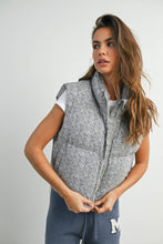 Load image into Gallery viewer, High Neck Floral Puffer Vest - BMJ7560: BLUSH / M
