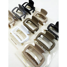 Load image into Gallery viewer, Neutral Color Medium Size  Rectangle Hair Claw Set: MIX COLOR / ONE(12)
