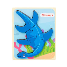 Load image into Gallery viewer, 3D Wooden Dinosaur Puzzle, Buckle Design for Early Education: Green / One Size

