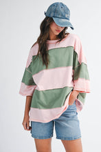 Load image into Gallery viewer, Polly Color Block Top: Salmon Mauve / Contemporary
